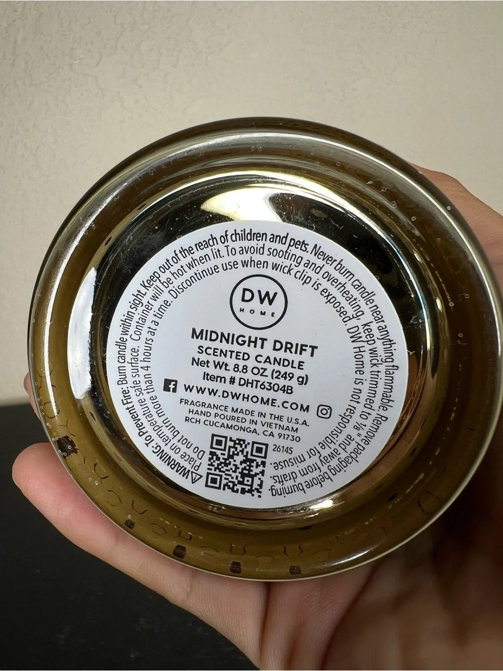 NEW DW Home ‘Midnight Drift’ 8.8oz Halloween Scented Candle